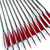 Flechas de Carbono Puro com Penas Reais Diâmetro Interno 4,2/6,2 4 polegadas Formato de Pena Real Pena Real Arco Recurvo Linda Caça Prática Tradicional Flechas Compostas