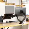 Soporte para Monitor de Computadora con Base Neumática, Altura Ajustable, Elevador Giratorio para Computadora de Escritorio, Brazo Mecánico, No Requiere Taladrar