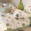 Juego de Cama de Invierno de Vellón Coral de Leche de Cuatro Piezas para Niños Doble Cara con Forro Polar Funda Nórdica Sábana Cálido Franela Juego de Tres Piezas