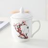 Taza de Agua de Cerámica Doméstica de Jingdezhen de Porcelana Fina con Tapa, Juego para Hotel Hotel Oficina Taza para Reuniones Taza de Té