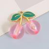 Novos Acessórios de Joia DIY de Cereja Grande Pingente Cereja Tridimensional Liga de Zinco Esmalte Acessório de Cabelo Acessório de Cabeça Atacado