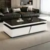 Juego de mesa de centro de doble capa 2026, diseño simple y moderno, adecuado para apartamentos pequeños, estilo de lujo ligero, con almacenamiento, hecho de tablero artificial