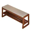 Banqueta para cambiar zapatos de madera maciza para uso doméstico, adecuada para entradas, apartamentos pequeños y se puede usar como zapatero con zapatero y banco integrados