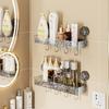 Estante de Almacenamiento con Ventosas Corrugadas de Lujo Ligero para Baño, Lavabo de Baño, Mesa de Lavado, Montado en la Pared sin Perforaciones, Estante de Almacenamiento de Pared