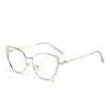 Moda Europea y Americana Elegante Nuevo Armazón Metálico para Gafas Ojo de Gato para Mujer, Gafas de Alta Gama Anti Luz Azul, Armazones Retro Versátiles