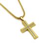 Collar con colgante de cruz estéreo con incrustaciones de diamantes retro europeo y americano, colgante personalizado de hip-hop para hombres.