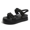 En stock entrega una pieza distribución estilo hada verano nuevo una tira flor suela suave plataforma elevada sandalias para mujer