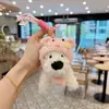 Nuevo Lindo Peluche Perro Westie Creativo Liga para el Cabello Muñeca Falda Llavero Cachorro Lindo Colgante de Bolso para Mujeres
