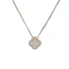 Colar elegante coreano com flor de quatro folhas e conchas microincrustadas, elegante, multicolorido, feminino, personalidade, moda, pingente de corrente de clavícula de alta qualidade, acessórios