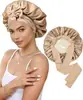 Amazon Explosiones Gorro de Noche de Doble Capa Cinta de Lazo Sombrero Redondo de Ala Ancha Alta Elasticidad Gorro para el Cabello Cinta para el Cabello para Mujeres