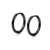 Pendientes redondos populares transfronterizos, ear cuffs de barra, tachuelas cuadradas, ear cuffs de acero inoxidable para hombre, pendientes de piercing negros