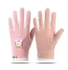 Luvas de Veludo Austríaco Quentes com Forro de Fleece para Outono e Inverno, Esportes de Ciclismo ao Ar Livre, Corta-Vento e Resistentes ao Frio, Fofas de Cinco Dedos para Homens, Mulheres e Crianças