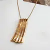 Collar Colgante Rectangular Original de Metal con Patrón Transfronterizo Europeo y Americano, Cadena para Clavícula de Lujo Ligero de Gama Alta, Joyería de Moda para Mujer