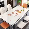 Mantel Individual, Sin Lavado, Resistente al Aceite, Impermeable, Resistente al Calor, Mantel Protector de Mesa Termoaislante, Mantel Rectangular para Mesa de Café de Vidrio Suave de PVC