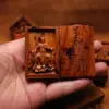 Esculpido em Madeira de Jujuba Atingida por Raio, Pingente de Zhao Gongming, Placa Tesouro da Riqueza Wu Caishen, Ornamento Portátil Taoísta, Pingente, Ornamento para Pendurar no Carro