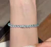 Pingente de Cabacinha Azul Topázio Azul Lapidado em Facetas Prata Esterlina S925 Pulseira Versátil para Mulheres Joia Versátil Estilo Fresco de Alto Padrão