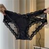 Calcinhas de Renda Femininas Sexy Cetim Puro Desejo Malha Fina Transparente Cintura Baixa Menina Preta Novas Cuecas
