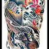 Adesivos de Tatuagem de Carpa Caveira de Meio Braço com Flores para Homens e Mulheres Estão Prontos para Venda por Atacado e Podem Ser Opcionais