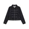 Chaqueta de mezclilla de botones estilo retro americano para mujer, nuevo estilo otoño 2026, adelgazante, versátil, diseño elegante, hombro recto, abrigo corto