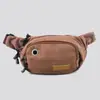 Riñonera de lona 568 con salida para cable de auriculares, bolsa de almacenamiento de gran capacidad con cremallera, bolso cruzado casual unisex, hecho a medida