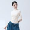 Top de Manga Media con Cuello Medio Ajustado Estilo Nuevo para Mujer, para Práctica de Danza Clásica, Ropa de Baile, Moldeado Corporal y Capa Base para el Día a Día