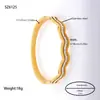 Joyería para Manos Europea y Americana Anillo Geométrico Corte de Línea Árbol de la Vida Diamante de Barro Incrustado Accesorios de Pulsera Pulsera de Acero de Titanio para Mujeres