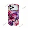 Estilo Chica Caliente Retro Americano Flor Colorida Película Ondulada de Doble Capa para iPhone 17 Funda para Teléfono Apple 15Pm Anti-Caída