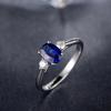 Anillo de Diamante de Simulación Retro Europeo y Americano para Mujer Temperamento Celebridad de Internet Personalizado Anillo de Cristal Azul Anillo de Moissanita Azul para Mujer para Cabello Generativo