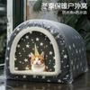 Casa para Gatos para Calor Invernal, Refugio Invernal para Gatos Callejeros al Aire Libre, Casa para Gatos Cerrada a Prueba de Frío para Esconderse al Aire Libre en Invierno