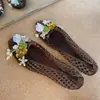 Sapatos de Gelatina Coreanos Sapatilhas Baixas Sandálias e Chinelos de PVC Cristalino para Uso Externo Casual Bico Fino Slip-On Recortado Sapatos de Dança