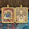 Pingente thangka cinco ye ouro grande preto dia oito guardião thangka pingente Buda marca jóias pingente atacado