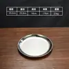Plato de barbacoa de acero inoxidable de grado alimenticio estilo coreano, olla caliente, placa de hierro para barbacoa, bandeja de plato poco profundo engrosada, disco dorado mate