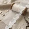 Tejido de malla de seda de leche con borde de encaje bordado, borde ondulado para ropa y textiles del hogar, accesorios hechos a mano DIY, al por mayor en stock