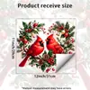 Guirlanda Estética de Coração com Pássaros Vermelhos Duplos Adesivo Estático de Natal para Vidro Sem Cola Sem Danos ao Vidro Adesivo Decorativo para Janela de Sala
