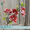EVA magnolia hidratado de alta gama al por mayor, tacto realista, magnolia de rama larga y múltiples cabezas, transfronterizo, decoración de suelo interior