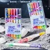 Caneta Iluminadora Dupla Face com Glitter que Muda de Cor Mágica Transfronteiriça Caneta para Diário Flash Perolada Caneta Marcadora com Glitter de Ponta Macia para Estudantes