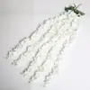 Flores de Glicínia Artificiais de Rattan Flores Artificiais Decoração de Teto para Sala de Estar Glicínia Casamento Plantas Verdes Flor Artificia Flor de Feijão Atacado