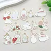 Accesorios para Joyería DIY Dibujos Animados Esmalte Lindo Conejito Pequeño Colección Llavero Collar Pulsera Colgante Encanto de Aleación