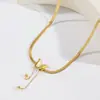 Collar de mariposa esmerilada de acero de titanio ins europeo y americano viento frío plano acero de titanio cadena de hueso de serpiente cadena clavicular collar no se desvanece