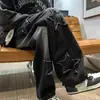 Jeans holgados de pierna recta vintage para hombre para adolescentes, pantalones de estilo callejero americano con marca de moda y diseño de estrella de cinco puntas genial