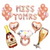 Conjunto de Balões Ouro Rosa Noiva a Ser Decoração de Fundo para Casamento Combinação de Balões para Decoração de Festa de Casamento