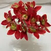 Buquê Artificial Colorido de Mão Único para Casamento Artístico Arranjo de Flores para Sala de Estar Decoração de Sala de Estar em Casa Flores de Seda Feitas à Mão