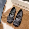 2026 Nuevos Zapatos Planos Mary Jane con Lazo Estilo Hada Plata Satinada Bailarinas Modernos