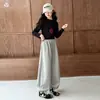 Pantalones para Niñas 2026 Otoño Nuevo Estilo Niños Medianos y Grandes Pantalones de Pierna Ancha de Lunares Pantalones Deportivos Casuales Pantalones de Chándal para Estudiantes