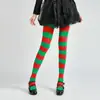 Medias a Rayas Navideñas Calcetines de Baile Cálidos y a Prueba de Frío para Cosplay de Halloween Fiesta Navideña En Stock