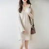 Otoño/Invierno 2026 Nuevo Vestido de Mujer Cuello en V Manga Campana Ajustado Vestido Largo de Punto Moda en Ropa para Mujer