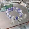 Pulseira Nicho Cor Anjo Floral Borboleta Tamanho Par Duplo Pulseira de Contas de Cristal Pipoca Pulseira Pulseira Presentes para Namoradas