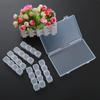 Herramientas para uñas caja de almacenamiento de 28 rejillas 56 rejillas caja de plástico removible para joyería caja de embalaje para joyería de uñas tapa separada