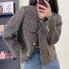 Calças Curtas Fora de Temporada com Bolso Pequeno de Aba Pequena, Veludo de Lã Quente Espessado, Roupa Exterior de Lã de Dupla Face para Mulheres, Roupa Exterior de Lã de Dupla Face
