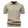 2025 Primavera y Verano Transfronterizo Nuevo Polo de Lana Casual de Negocios para Hombre Lar Polo de Punto Manga Corta para Hombre T